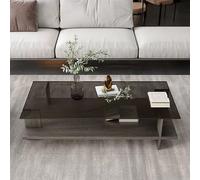 Tavolino da caffè in vetro temperato, design moderno in legno massello per soggiorno, piccolo appartamento, tavolino da tè versatile, stile minimalista, perfetto per la nuova decorazione della casa
