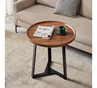 Tavolino da caffè minimalista a doppio strato per decorazione del soggiorno, elegante e impermeabile, facile da pulire, ecologico e multicolore, finitura con vernice spray naturale (marrone)