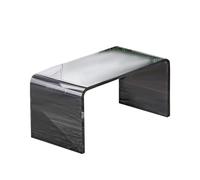 Tavolino da caffè minimalista in acrilico, 30 x 30 x 50 cm, nero trasparente, mobile moderno per la casa per soggiorno, elegante accento decorativo e facile da pulire