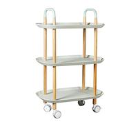 Tavolino da caffè mobile con ripiani e ruote, per soggiorno e divano ad angolo