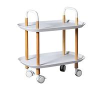 Tavolino da caffè mobile con ripiani e ruote, per soggiorno e divano ad angolo