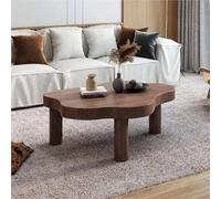 Tavolino da caffè moderno a forma di nuvola, design irregolare, in legno massello, basso a 3 gambe, tavolo centrale per soggiorno, pezzo unico e contemporaneo.