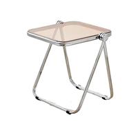 Tavolino da caffè moderno con supporto contenitore centrale for soggiorno, divano laterale pieghevole in acrilico, comodino, struttura in metallo for snack, verde trasparente, piccolo, design leggero,