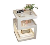 Tavolino da caffè moderno della metà del secolo con contenitore, tavolino quadrato for camera da letto(White,40 * 54cm)