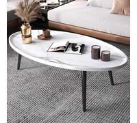 Tavolino da caffè, moderno design ovale basso, gambe solide, versatile tavolo centrale per soggiorno, divano ad angolo, ideale per piccoli spazi