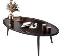 Tavolino da caffè, moderno design ovale basso, gambe solide, versatile tavolo centrale per soggiorno, divano ad angolo, ideale per piccoli spazi