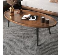 Tavolino da caffè, moderno design ovale basso, gambe solide, versatile tavolo centrale per soggiorno, divano ad angolo, ideale per piccoli spazi