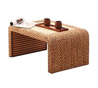 Tavolino da caffè moderno in legno con supporto contenitore, tavolini centrali for soggiorno, stile giapponese in rattan for balcone con finestra a bovindo e davanzale, piccola scrivania o vassoio for