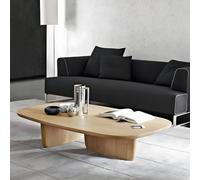 Tavolino da caffè moderno in legno massello, design Wabi-Sabi, 139,7 x 69,8 x 40,6 cm (lunghezza x larghezza x altezza), pino naturale, stile giapponese, tavolo da cocktail rustico, elegante tavolino