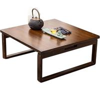 Tavolino da caffè multifunzionale pieghevole in bambù, tavolo da tè e pranzo quadrato compatto con gambe pieghevoli per bambini Art & Home Use (dimensioni: 60 x 60 x 23,5 cm, marrone)