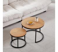 Tavolino da caffè nordico 2 pezzi 2 in 1 tavolo da tè rotondo da ufficio moderno e minimalista divano da casa Ins tavolino soggiorno Dark Oak