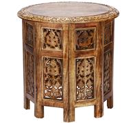 Tavolino Da Caffè Orientale In Legno Pieghevole Rotondo Piccolo 45