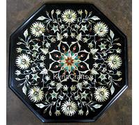 Tavolino da caffè ottagonale in marmo con piano angolare in marmo con aspetto delizioso, 38 x 38 cm, piano in pietra Dura Art Patio