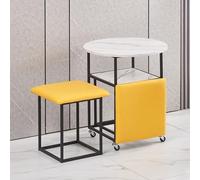 Tavolino da caffè ottomano con ruote girevoli, seduta cubica impilabile, tavolino mobile in ecopelle per soggiorno o ufficio, design compatto