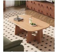 Tavolino da caffè ovale in legno massello con gambe dal design unico, grande tavolo da tè centrale, per ufficio, con bordi arrotondati, per soggiorno, dimensioni: 47,2 in L, colore: colore originale