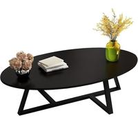 Tavolino da caffè Ovale Tavolo Centrale Moderno Tavolo da Pranzo della metà del Secolo Divano Basso Tavolino per Soggiorno Tavolo per Spuntini per Il Tempo Libero per Piccoli Sp, Black, 120×60×45cm
