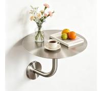 Tavolino da caffè per piccoli spazi,tavolo da cocktail in acciaio inossidabile argento per patio esterno,sala da pranzo,tavoli da dessert Piano da 13,78pollici,altezza17,72pollici(35x35x45cm)
