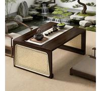 Tavolino da caffè pieghevole dal design moderno basso per sala da pranzo e lavoro, non richiede montaggio, stile compatto per studiare e rilassarsi, marrone (100 x 48 x 40 cm)