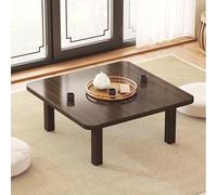 Tavolino da caffè pieghevole in bambù, design quadrato, versatile per qualsiasi stanza, elegante finitura in noce, perfetto per il soggiorno. Dimensioni: 70 x 70 x 27 cm.