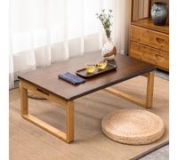 Tavolino da caffè pieghevole in bambù in stile giapponese, portatile, basso | Tavolino basso rettangolare pieghevole in bambù marrone per sedersi a terra, meditare e usarlo come altare; design portatile.