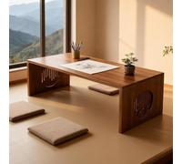 Tavolino Da Caffè Pieghevole In Bambù Legno Massello, Tavolo Basso Portatile Per Tè Meditazione, Soggiorno Casa Ufficio, Design Giapponese Senza Montaggio(80cm/31.5in)