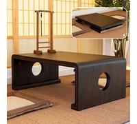 Tavolino da caffè Pieghevole in Legno massello in Stile Giapponese, tavolino Basso da tè per Soggiorno e Sala da Pranzo, Struttura Robusta, Design Compatto (60x40x30 cm)