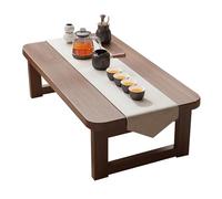 Tavolino da caffè pieghevole minimalista in legno, scrivania da terra in | Versatile tavolino da caffè pieghevole minimalista in legno con finitura noce rosso, utilizzabile anche come scrivania da