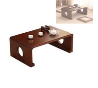 Tavolino da caffè pieghevole portatile con cuscini e tovaglia, tavolo da pranzo basso per sedersi, colore noce, perfetto per casa, ufficio e esterno, 70 x 45 x 30 cm