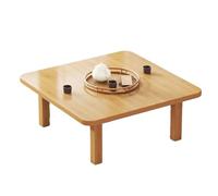 Tavolino da caffè pieghevole quadrato in bambù, tavolino basso portatile moderno della metà del secolo per soggiorno, perfetto come tavolo da salotto o piccola scrivania per laptop