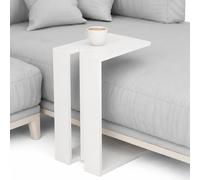 Tavolino da Caffe Porta PC Laterale Divano in Legno MDF Bianco 57x40x30cm