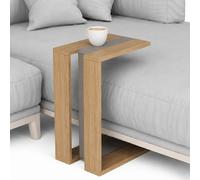 Tavolino da Caffè Porta PC Laterale Divano in Legno MDF Quercia e Moka 57x40x30c