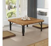 Tavolino da caffè quadrato giapponese, pieghevole, tavolo da pranzo per soggiorno, scrivania per computer, piccolo tavolo Kang (marrone, 80 x 30 cm), design versatile ed elegante