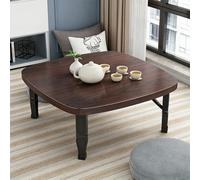 Tavolino da caffè quadrato pieghevole salvaspazio in stile giapponese,tavolo basso,tavolo studio,piccola scrivania per Tatami seduto sul pavimento Camera letto Finestra a b Walnut 60x60cm/23.6*23.6in