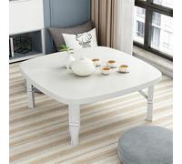 Tavolino da caffè quadrato pieghevole salvaspazio in stile giapponese,tavolo basso,tavolo studio,piccola scrivania per Tatami seduto sul pavimento Camera letto Finestra a bo White 70x70cm/27.6*27.6in