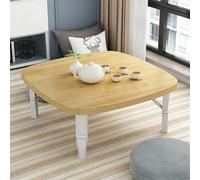 Tavolino da caffè quadrato pieghevole salvaspazio in stile giapponese,tavolo basso,tavolo studio,piccola scrivania per Tatami seduto sul pavimento Camera letto Natural Wood Grain 80x80cm/31.5*31.5in