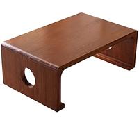Tavolino da caffè quadrato rustico e tavolino, design zen, vassoio da letto, piccola scrivania per laptop per letto, elegante tavolo in legno, perfetta decorazione per la casa (larghezza 60 cm)