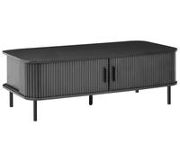 Tavolino da caffè Retro con porta scorrevole MDF gambe in metallo 120 x 60 cm Ne