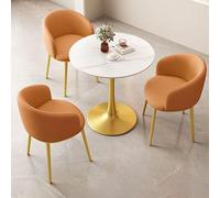 Tavolino da caffè rotondo arancione con sedia set per appartamento familiare conferenza reception negoziazione
