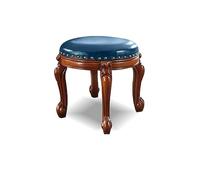 Tavolino da caffè rotondo in stile vintage ottomano in pelle - poggiapiedi imbottito in legno per soggiorno elegante decorazione domestica versatile sgabello fasciatoio elegante poggiapiedi elegante
