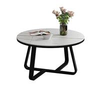 Tavolino da caffè rotondo nordico moderno tavolino da salotto (tavola a roccia + metallo) - Tavolo da tè semplice e creativo per soggiorno e balcone (colore: A Dimensioni: 50 cm)