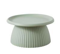 Tavolino da caffè rotondo rosa moderno, design nordico a funghi, piccolo tavolino in plastica per balcone, tavolino minimalista con colonne, arredamento moderno elegante, compatto e versatile