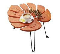 Tavolino da caffè Salotto Creativo E Semplice A Forma di Foglia Tavolo Tatami, Balcone Pieghevole in Legno Massiccio Tavolino Basso, Regalo Pratico (Color : Orange Yellow, S : 50 * 50 * 45cm)