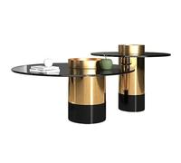 Tavolino da caffè Set di tavolini da caffè in Vetro, Moderni e semplici, for Soggiorno, for la casa, tavolini Laterali in Metallo Tavolini da caffè per Soggiorno