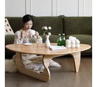 Tavolino da caffè, stile moderno di metà secolo, in legno massello, stile astratto, tavolino da tè basso e minimalista, per soggiorno