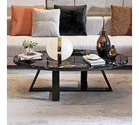 Tavolino da caffè/Tavolini da Divano/Tavolini da caffè Ovale Piccolo Moderno, Tavolini Bassi da Salotto da caffè da Divano per Soggiorno Balcone Tavoli con piedistallo, Nero 80cm / 100cm