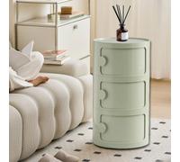 Tavolino Da Centro con Anta Scorrevole, Comodino, Rotondo, per Piccoli Spazi,