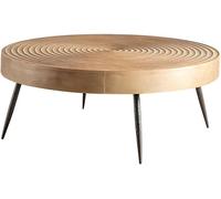 Tavolino da Cocktail Rustico Tavolino da caffè Rotondo in Legno a 3 Gambe caffè Rotondo Stile Wabi-sabi Americano in Stile Giapponese Basso in Legno Naturale,N (Size:31.5 L x 31.5W x 13H)