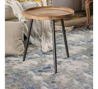 Tavolino da Cocktail Rustico Tavolino da caffè Rotondo in Legno a 3 Gambe Tavolino da caffè Rotondo Stile Wabi-sabi Tavolino Rotondo Americano in Stile Giapponese Tavolino Basso in Legno Naturale