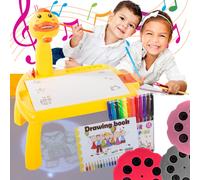 Tavolino da disegno per bambini con proiettore e pennarelli