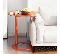 Tavolino da Divano A Forma di C per Piccoli Spazi - Tavolino Laterale, Tavolino Laterale, Tavolo per Il Tempo Libero per Soggiorno, Sala da Pranzo, Bar OF(Size:60x74cm/23.63x29in,Color:Arancione,)